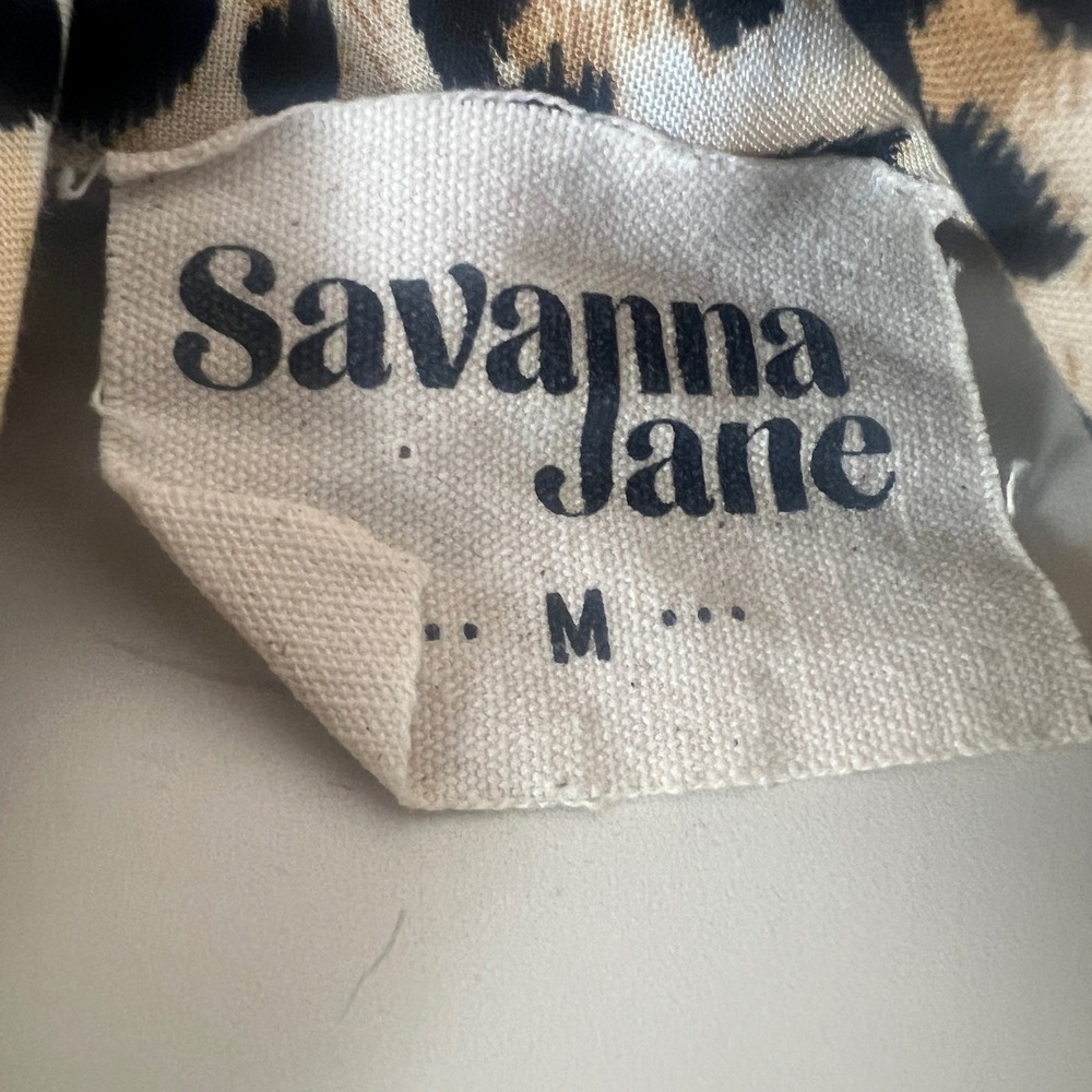 Savanna Jane Leopard Floral Embroidered Button Down Maxi Shirt Dress Size M - Picture 11 of 11